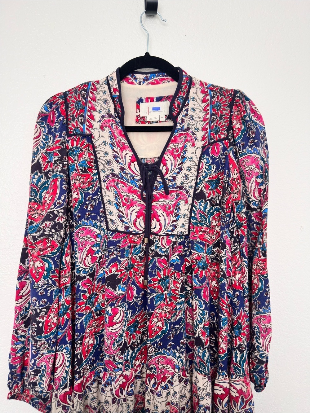 Anthropologie Spliced Tie-Neck Tunic Mini Dress - Picture 3 of 10